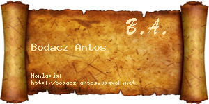 Bodacz Antos névjegykártya